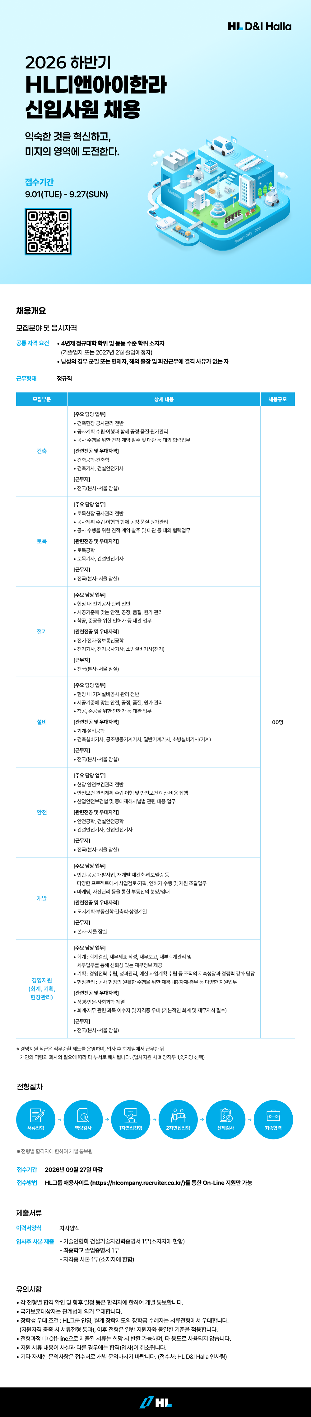 HL디앤아이한라 2026 하반기 HL디앤아이한라 신입사원 채용 채용공고